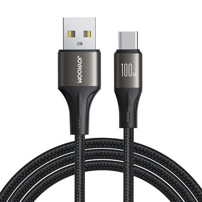 Daten- und Ladekabel USB-A - USB-C Joyroom S-A25 Light-Speed, 100W, 1.2m, Schwarz