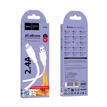 Câble de Données et de Charge USB-A - Lightning HOCO X124, 18W, 1m, Blanc