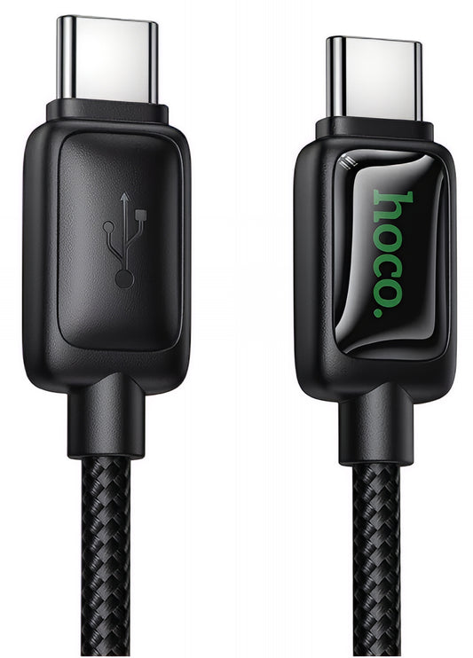 Câble de Données et de Charge USB-C - USB-C HOCO U146, 60W, 1.2m, Noir
