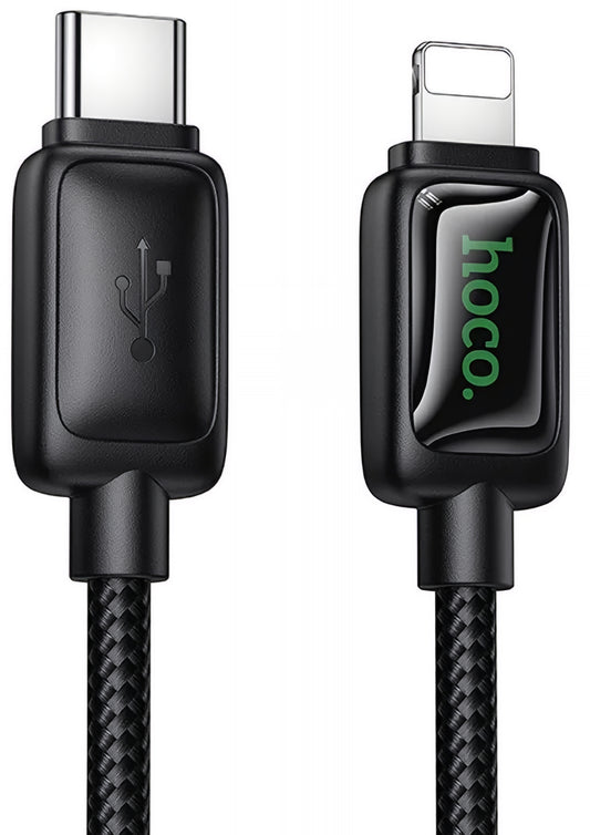 Câble de données et de charge USB-C - Lightning HOCO U146, 30W, 1.2m, Noir