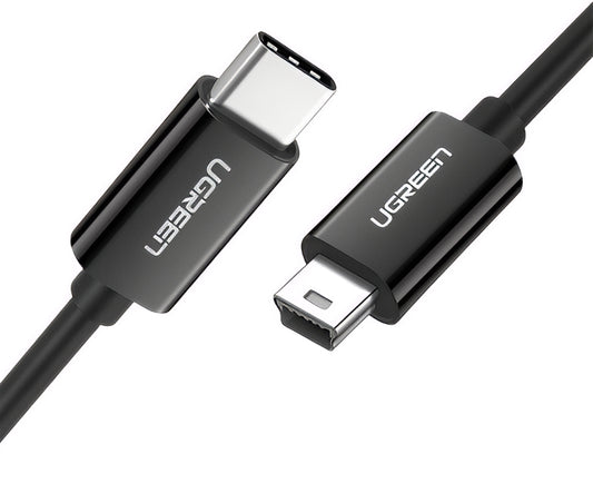 USB-C to miniUSB Data and Charging Cable UGREEN US242, 18W, 1m, Black