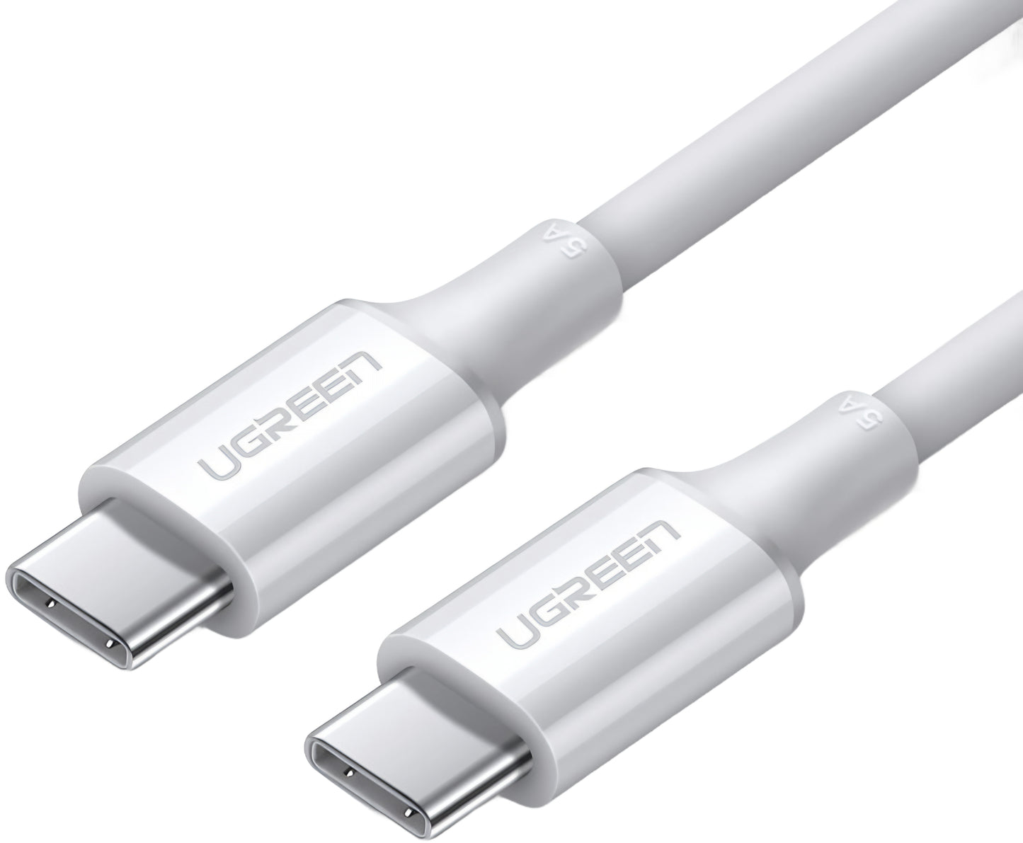 Câble de Données et de Charge USB-C - USB-C UGREEN US300, 100W, 2m, Blanc