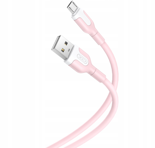 Daten- und Ladekabel USB-A - microUSB XO Design NB212, 18W, 1m, Rosa
