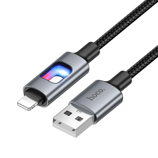 Cavo Dati e Ricarica USB-A - Lightning HOCO U144 Led, 18W, 1.2m, Nero