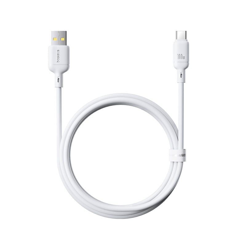 USB-A - USB-C Daten- und Ladekabel Baseus Silky, 100W, 1m, Weiß P10377703213-00