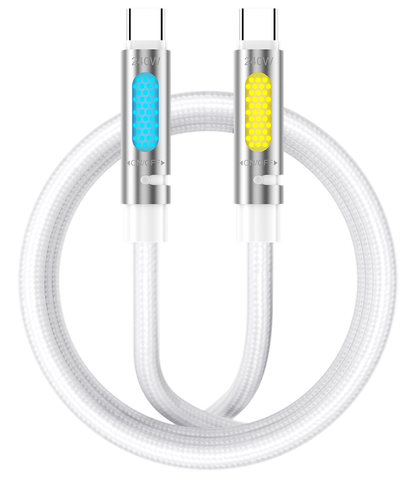 USB-C Daten- und Ladekabel - USB-C BWOO X325C-C Led, 240W, 1,2m, Weiß