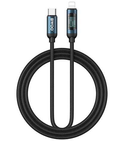Cavo Dati e Ricarica USB-C - Lightning BWOO X305 Display, 27W, 1m, Nero