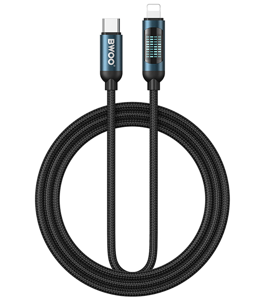 Daten- und Ladekabel USB-C - Lightning BWOO X305 Display, 27W, 1m, Schwarz