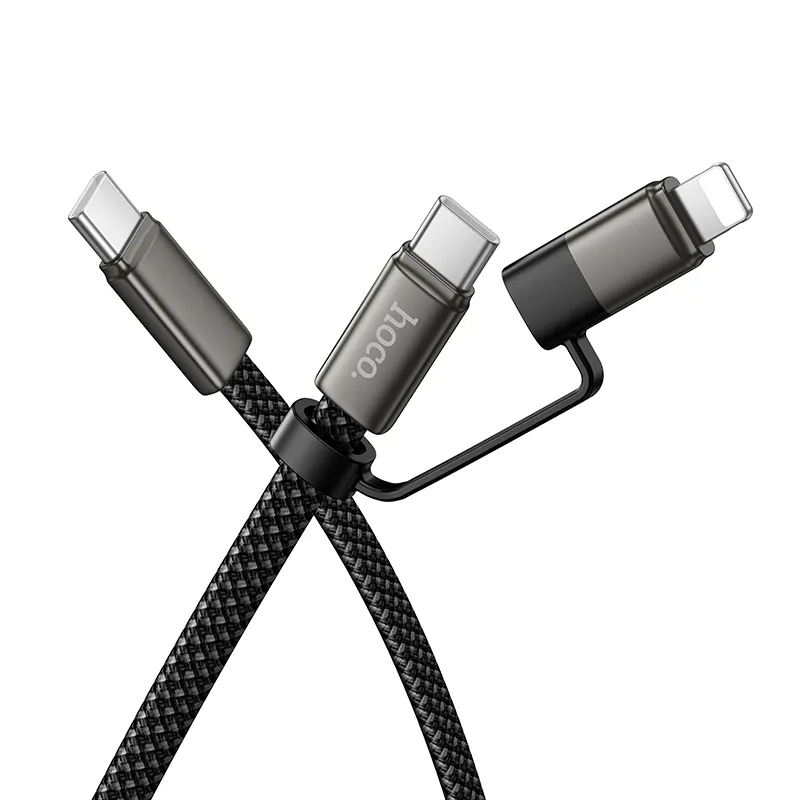 Câble de données et de charge USB-C - Lightning / USB-C HOCO X125, 60W, 1m, Noir
