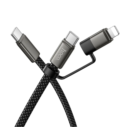 Câble de données et de charge USB-C - Lightning / USB-C HOCO X125, 60W, 1m, Noir