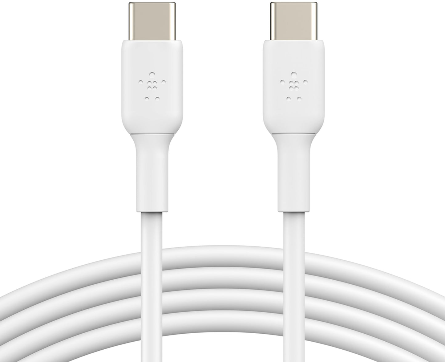 Câble de données et de charge USB-C - USB-C Belkin BoostCharge, 60W, 1m, lot de 2 pièces, blanc CAB003bt1MWH2PK
