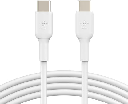 Câble de données et de charge USB-C - USB-C Belkin BoostCharge, 60W, 1m, lot de 2 pièces, blanc CAB003bt1MWH2PK