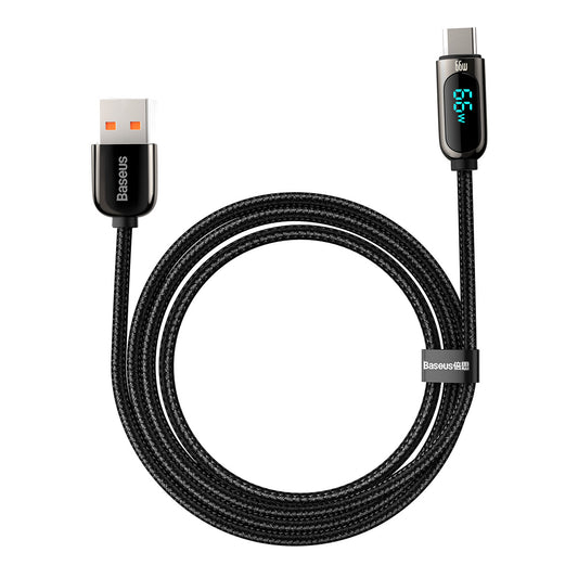 Cavo Dati e Ricarica USB-A - USB-C Baseus Display, 66W, 2m, Nero CASX020101