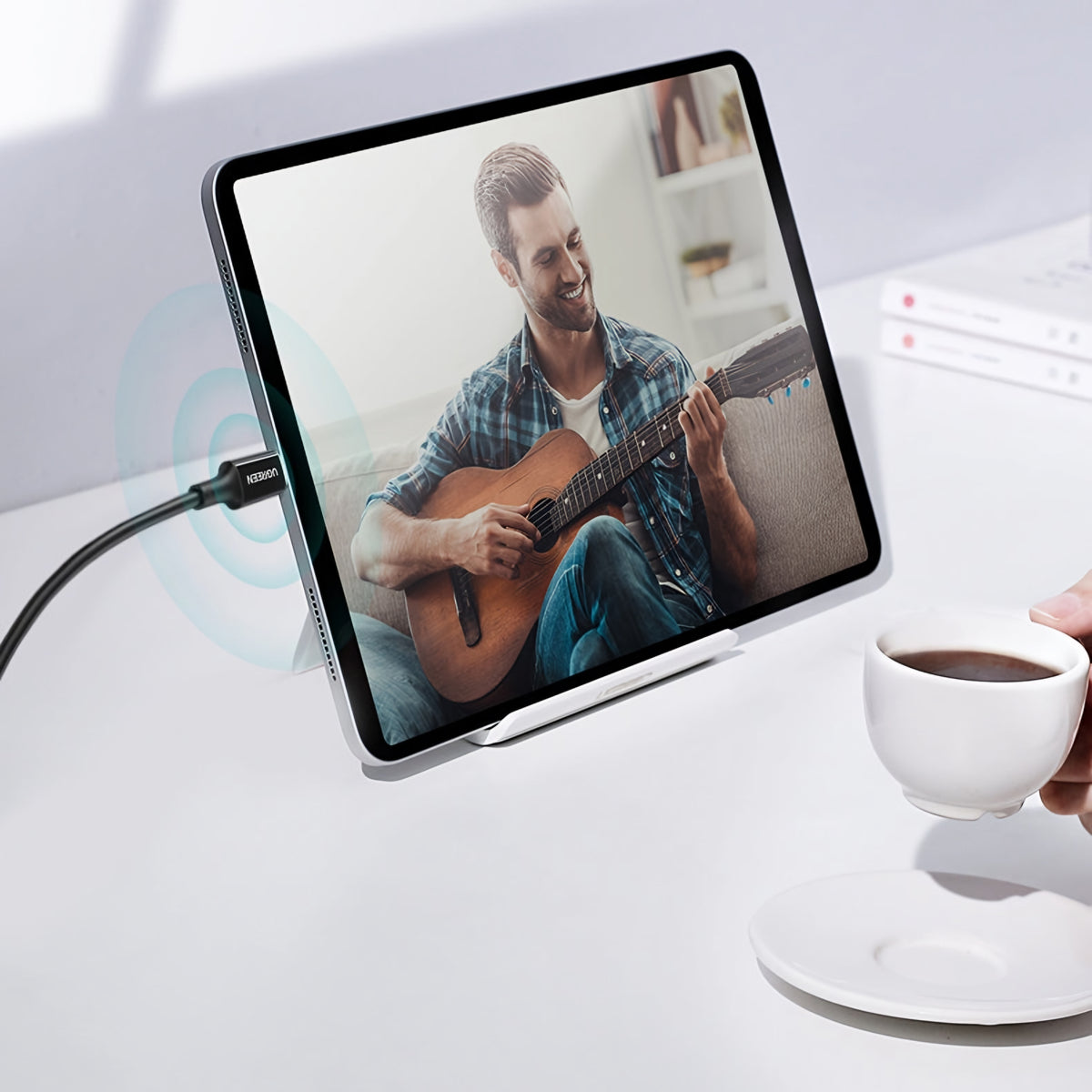 Câble de Données et de Charge USB-C - USB-C UGREEN US300, 100W, 2m, Blanc