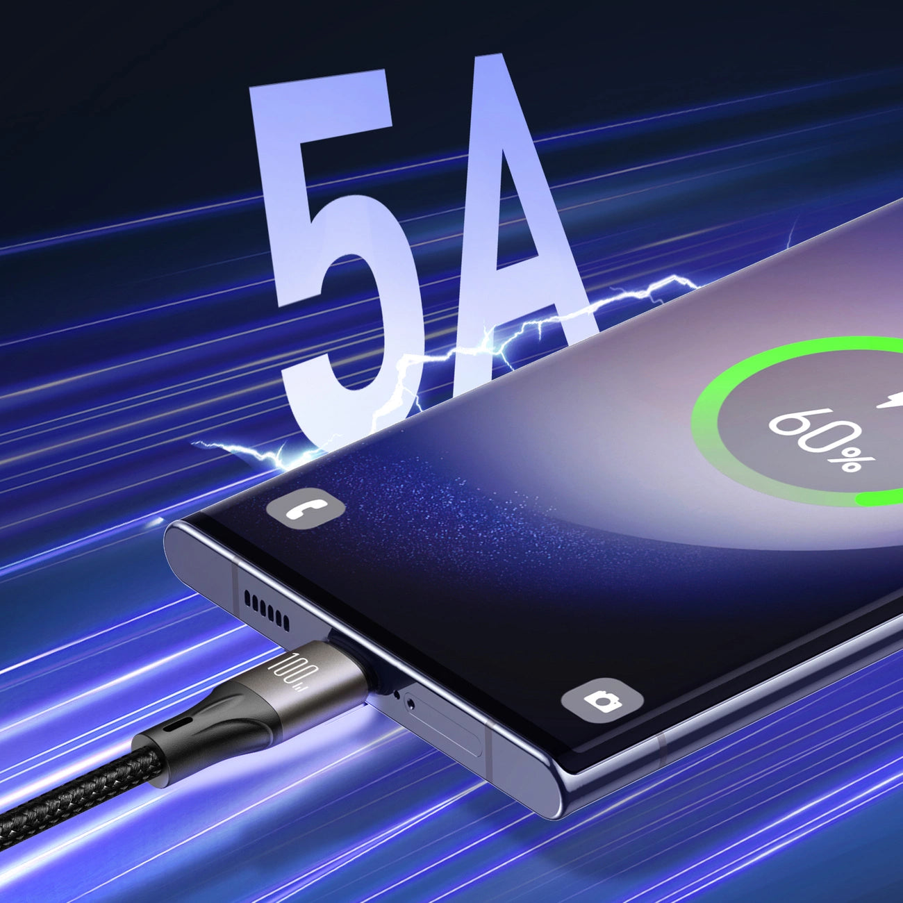 Câble de Données et de Charge USB-C - USB-C Joyroom S-A25 Light-Speed, 100W, 1.2m, Noir