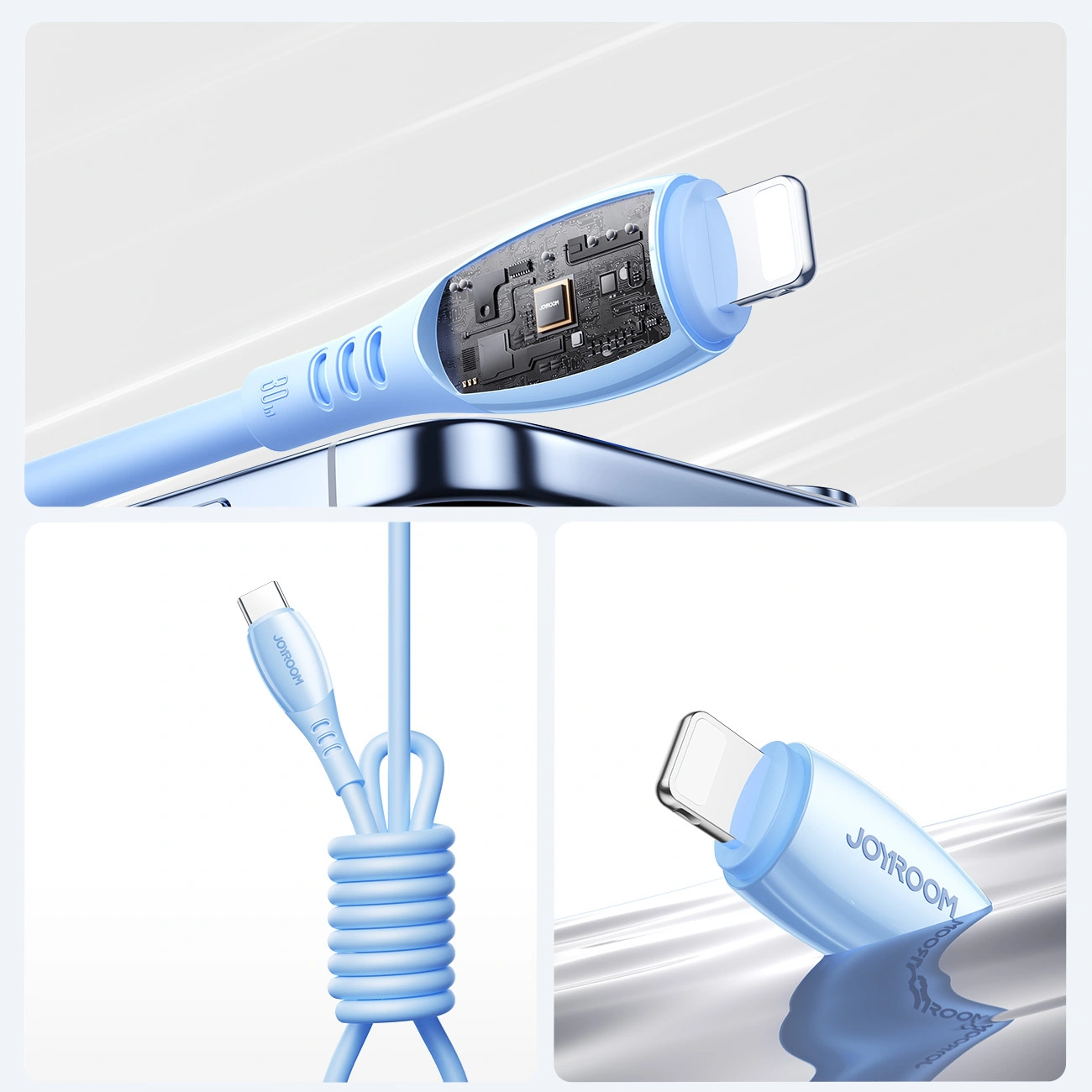 Cavo Dati e Ricarica USB-C - Lightning Joyroom S-A59 Vibrant, 30W, 1.2m, Blu