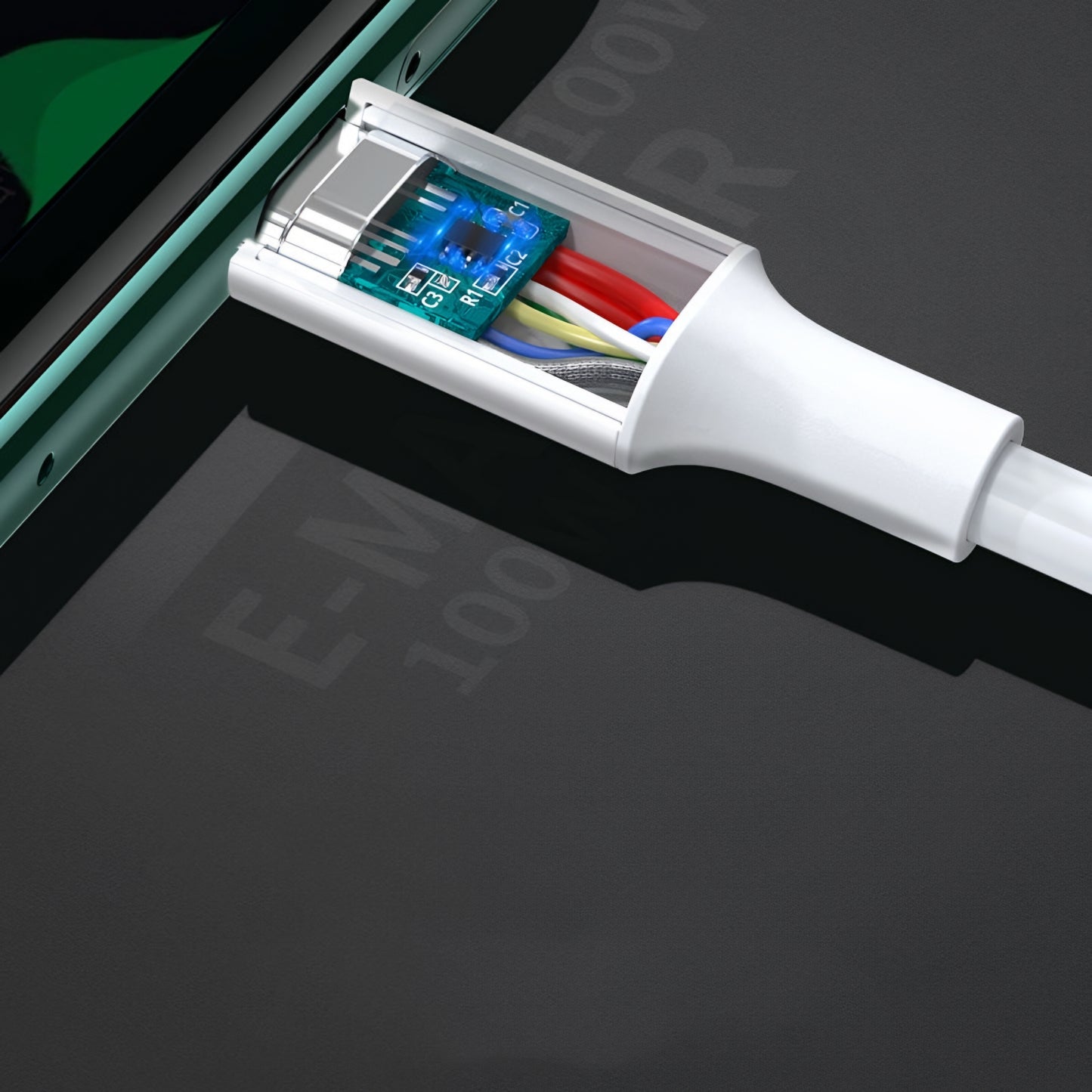 Câble de Données et de Charge USB-C - USB-C UGREEN US300, 100W, 2m, Blanc