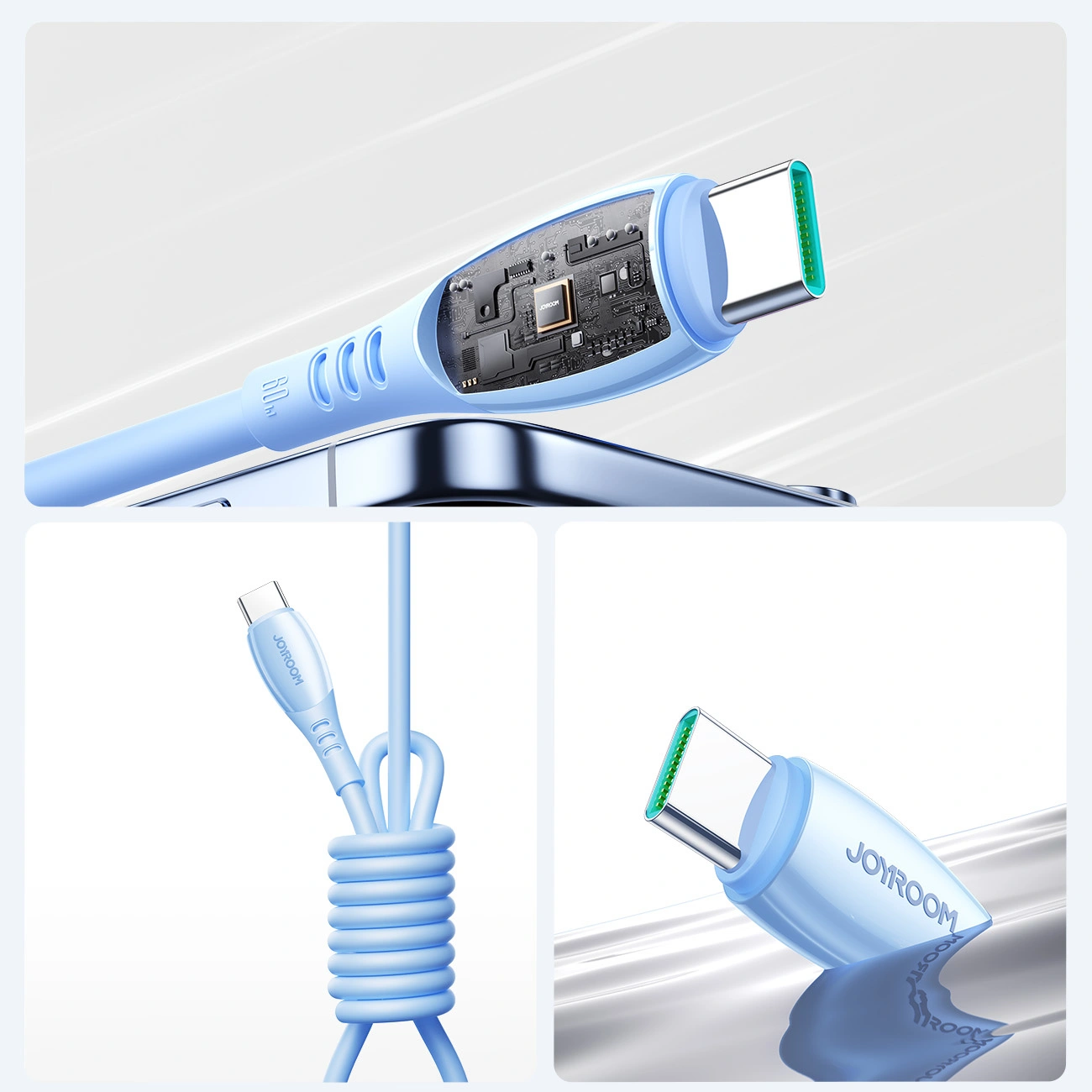 Cavo Dati e Ricarica USB-C - USB-C Joyroom S-A59 Vibrant, 60W, 1.2m, Blu