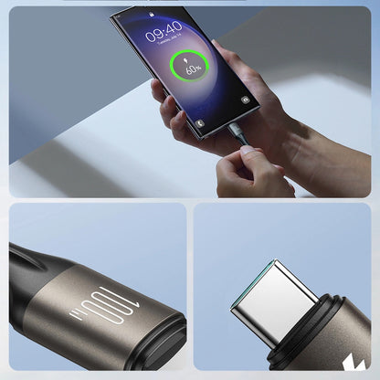 Câble de Données et de Charge USB-C - USB-C Joyroom S-A25 Light-Speed, 100W, 1.2m, Noir