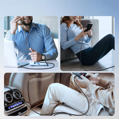 Câble de Données et de Charge USB-C - USB-C Joyroom S-A25 Light-Speed, 100W, 1.2m, Noir