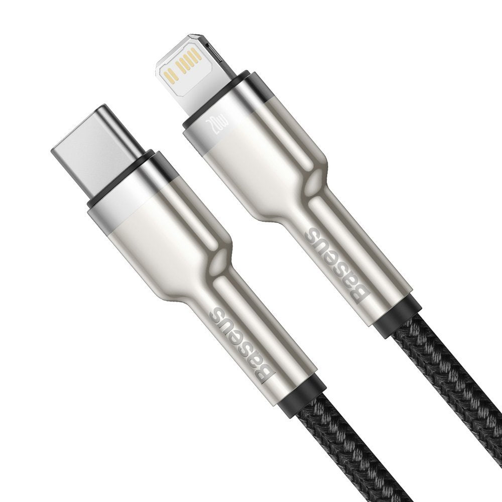 Cavo Dati e Ricarica USB-C - Lightning Baseus Cafule Metal Series, 20W, 2m, Nero CATLJK-B01