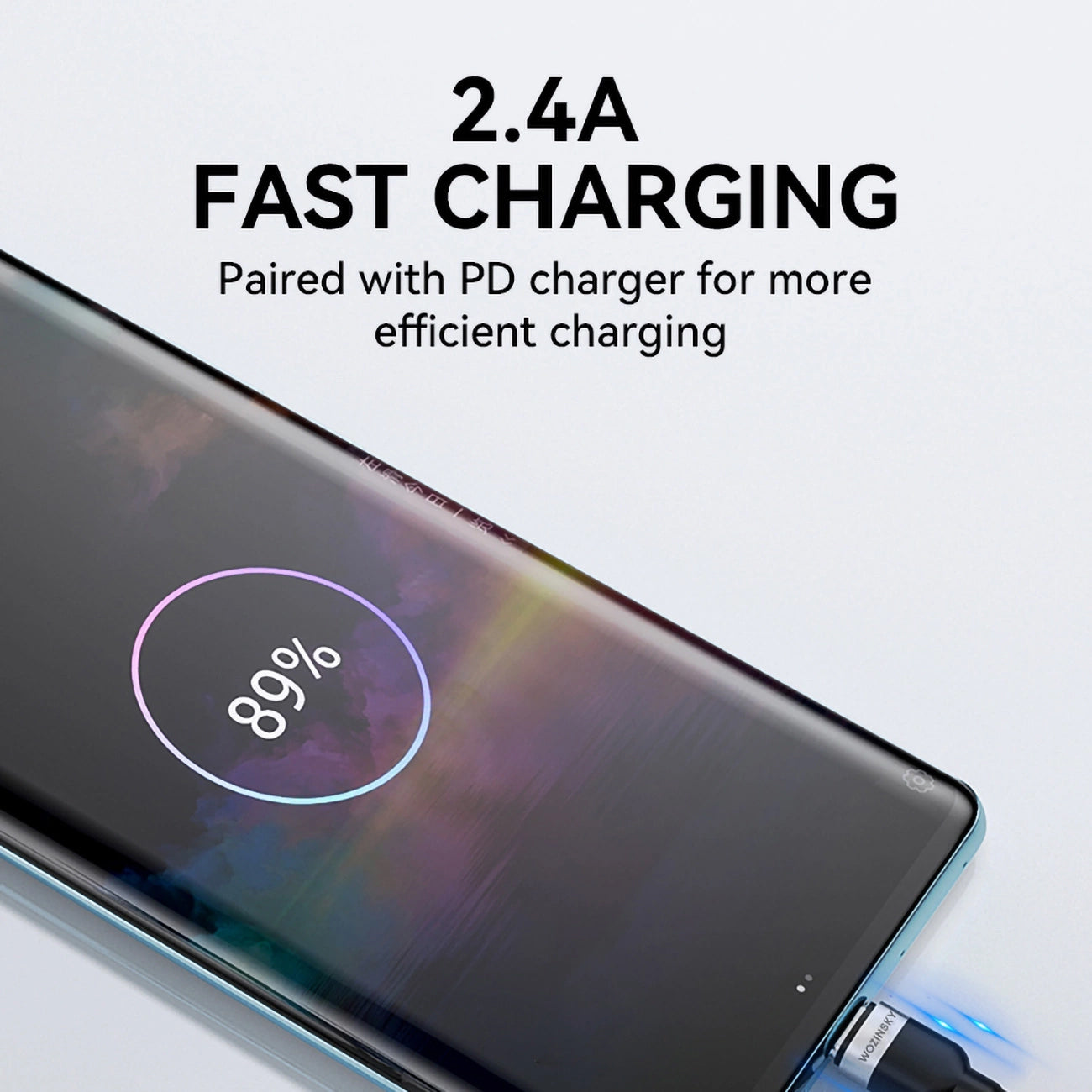 Câble de Données et de Charge USB-A - USB-C WZK WNBAC1, 20W, 1m, Noir