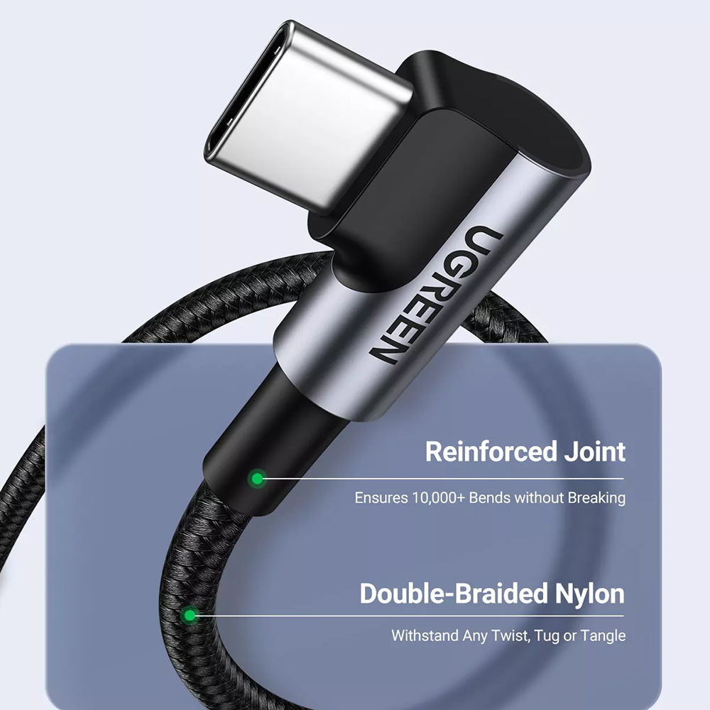 Cavo Dati e Ricarica USB-C - USB-C UGREEN US335 Angled, 100W, 2m, Nero