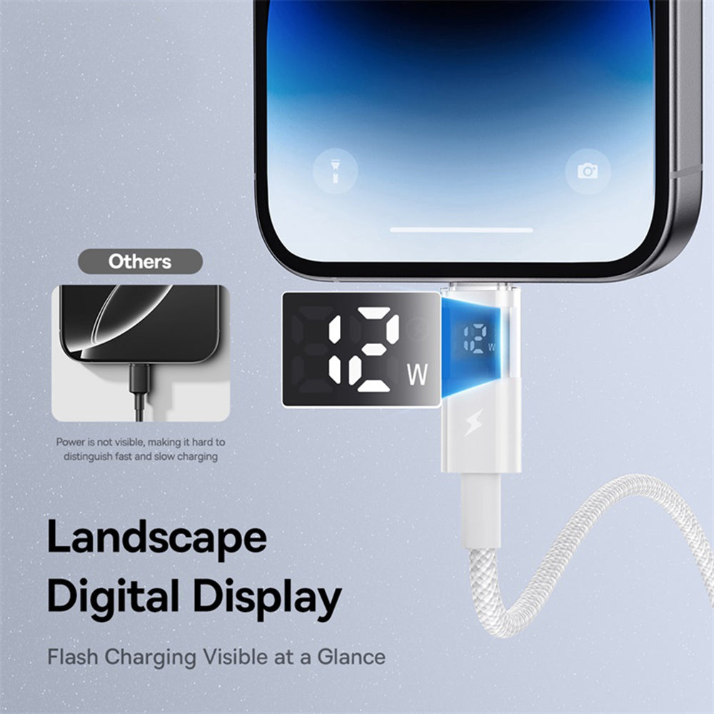 Daten- und Ladekabel USB-A - Lightning Baseus Display 2, 18W, 1m, Weiß P10382700211-00