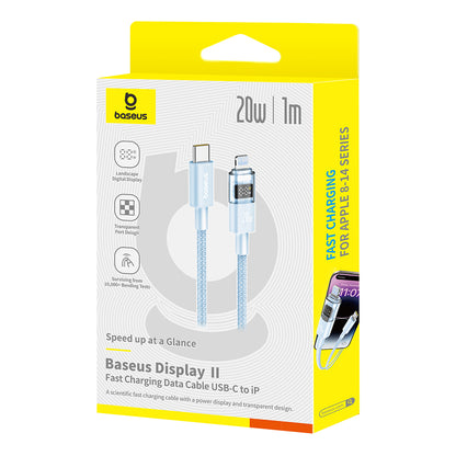Câble de Données et de Charge USB-C - USB-C Baseus Display 2, 100W, 1m, Bleu P10382702311-00