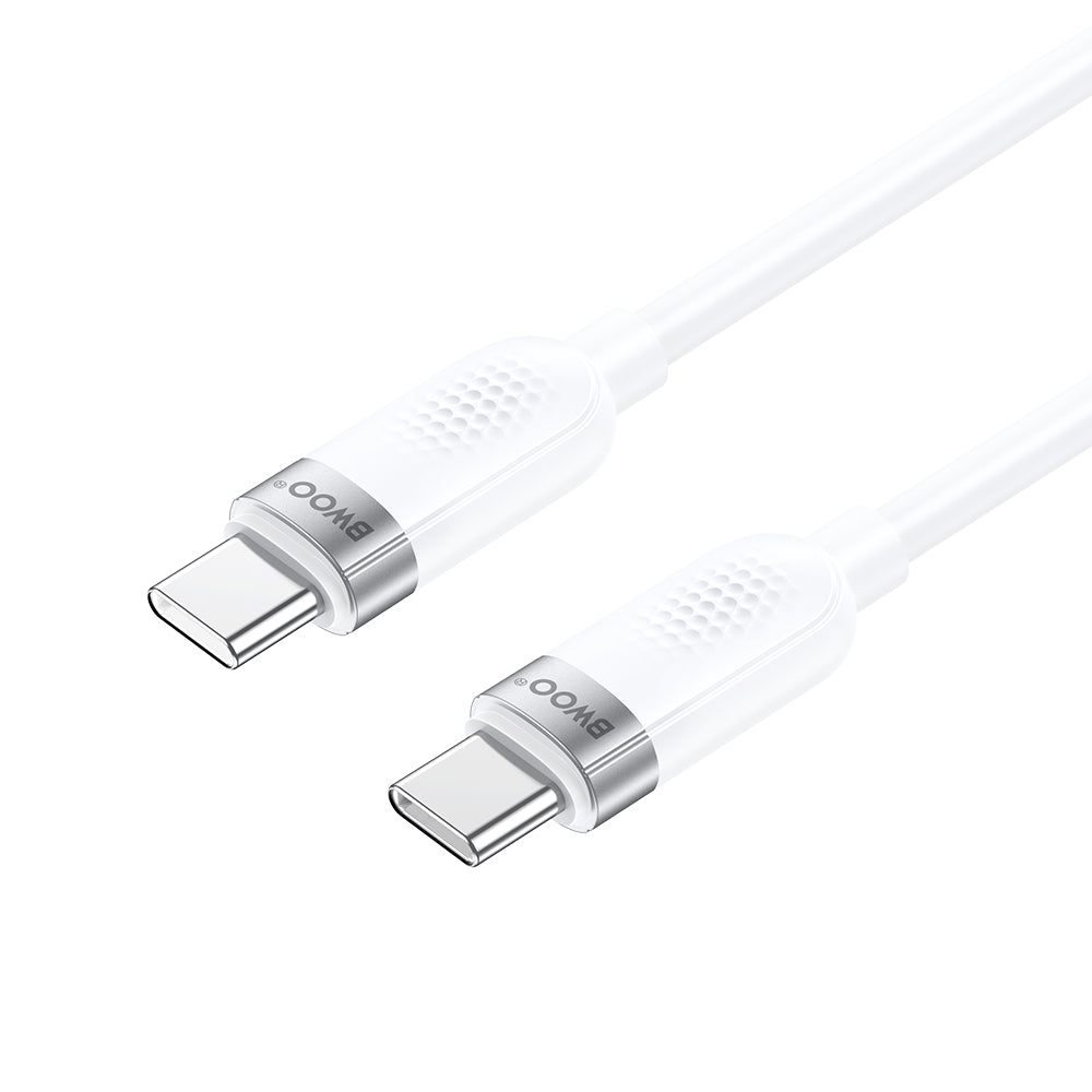 Câble de Données et de Charge USB-C - USB-C BWOO BO-X315C, 100W, 1m, Blanc