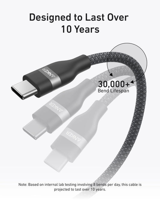 USB-C Daten- und Ladekabel - USB-C Anker, 240W, 0.9m, Schwarz A82E2H11