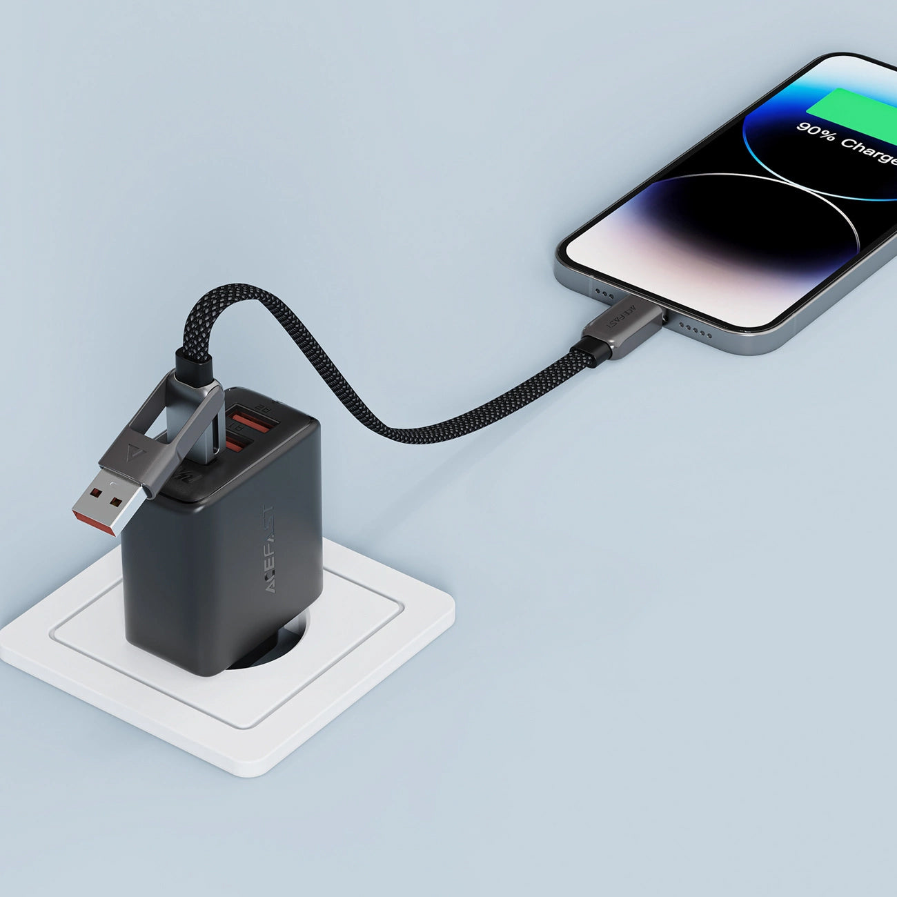Cavo Dati e Ricarica USB-C - USB-A / USB-C Acefast C13-05, 60W, 0.2m, Nero