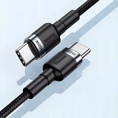 Câble de Données et de Charge USB-C - USB-C Baseus Cafule, 100W, 2m, Gris CATKLF-BLG1