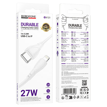 Cavo Dati e Ricarica USB-C - USB-C Borofone BX121 Energy, 60W, 1m, Bianco