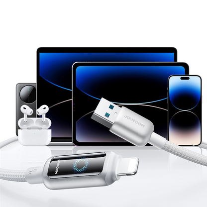 Daten- und Ladekabel USB-A - Lightning Joyroom S-A55 StarFlight Display, 18W, 1.2m, Weiß