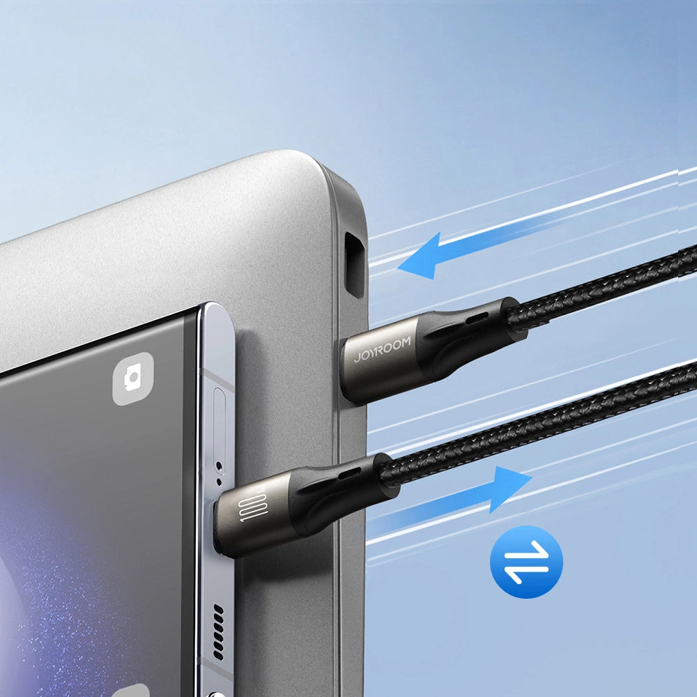 Câble de Données et de Charge USB-C - USB-C Joyroom S-A25 Light-Speed, 100W, 1.2m, Noir