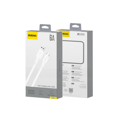 Câble de Données et de Charge USB-A - USB-C Dudao L2sT, 60W, 1.2m, Blanc