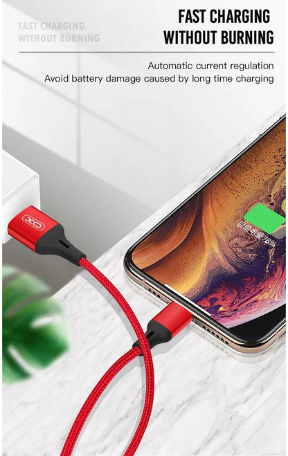 Câble de Données et de Charge USB-A - USB-C XO Design NB143, 18W, 2m, Rouge