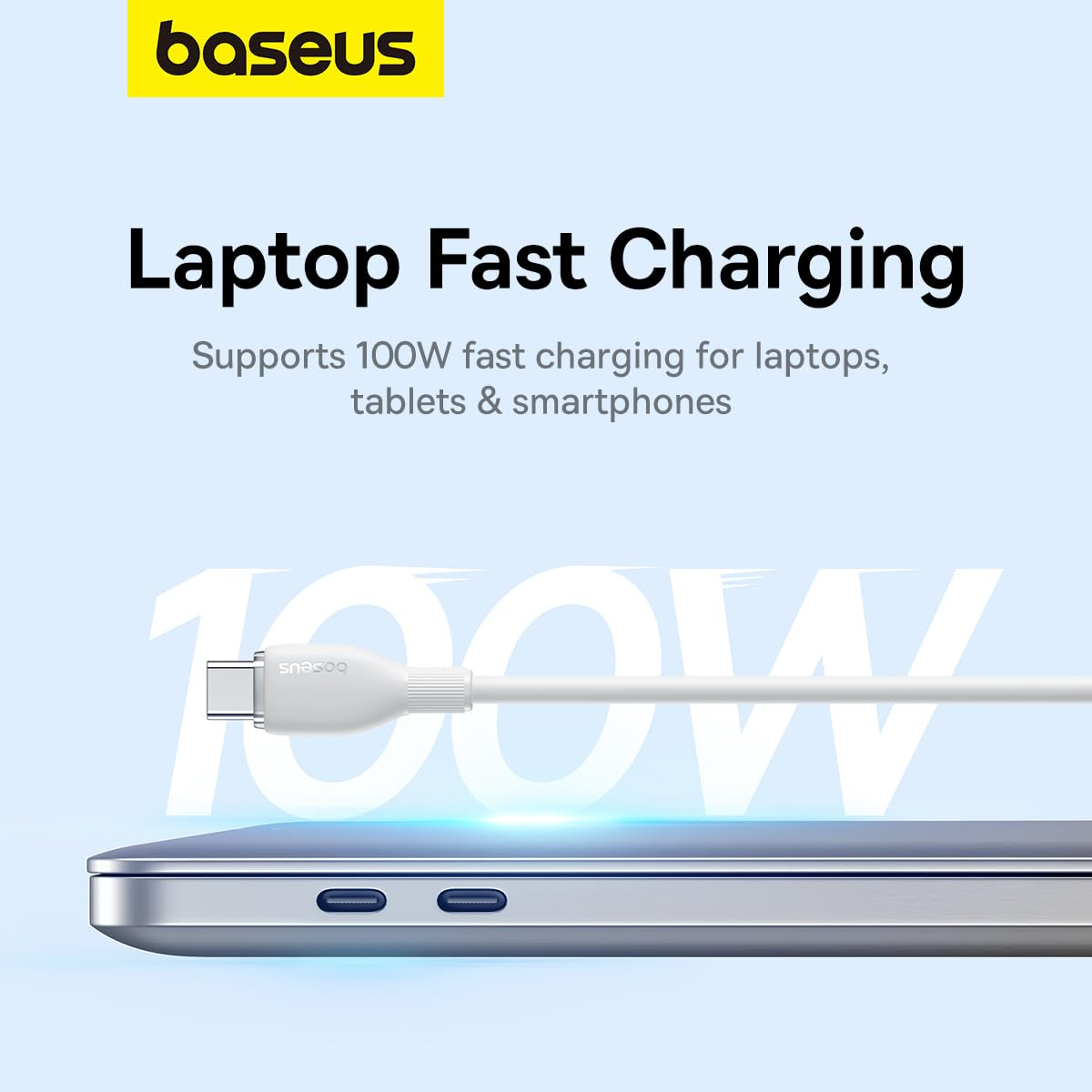 Daten- und Ladekabel USB-C - USB-C Baseus Pudding, 100W, 1.2m, Weiß P10355702221-00