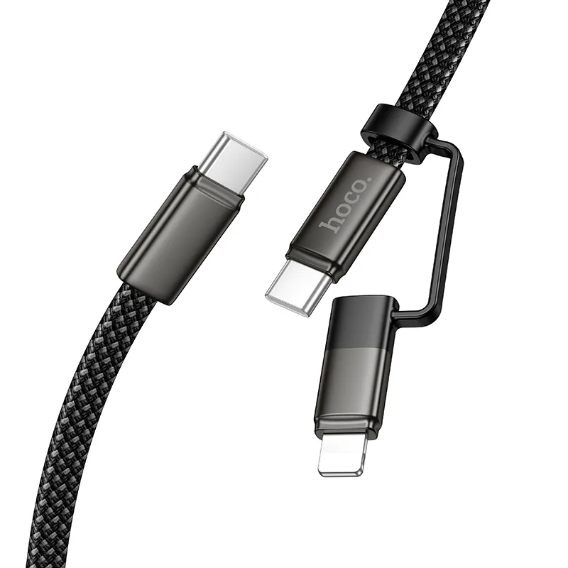 Câble de données et de charge USB-C - Lightning / USB-C HOCO X125, 60W, 1m, Noir