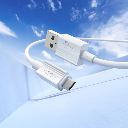 Câble de données et de charge USB-A - microUSB HOCO X107, 18W, 1m, Blanc