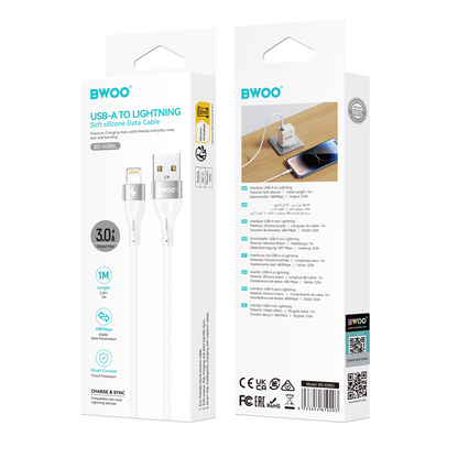 Cavo Dati e Ricarica USB-A - Lightning BWOO X280L, 15W, 1m, Bianco