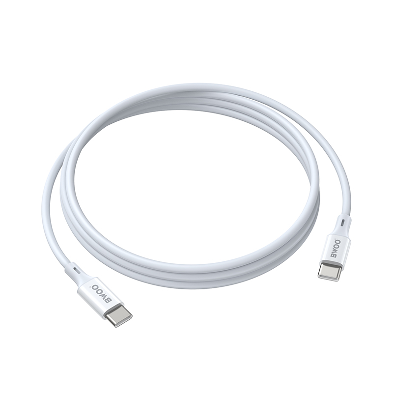 Daten- und Ladekabel USB-C - USB-C BWOO BO-X283CC-2M, 60W, 2m, Weiß