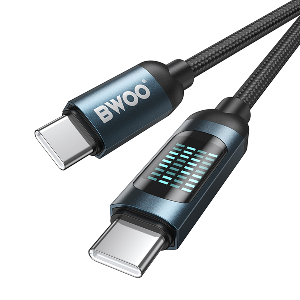 Daten- und Ladekabel USB-C - USB-C BWOO BO-X304 Led, 60W, 1m, Schwarz