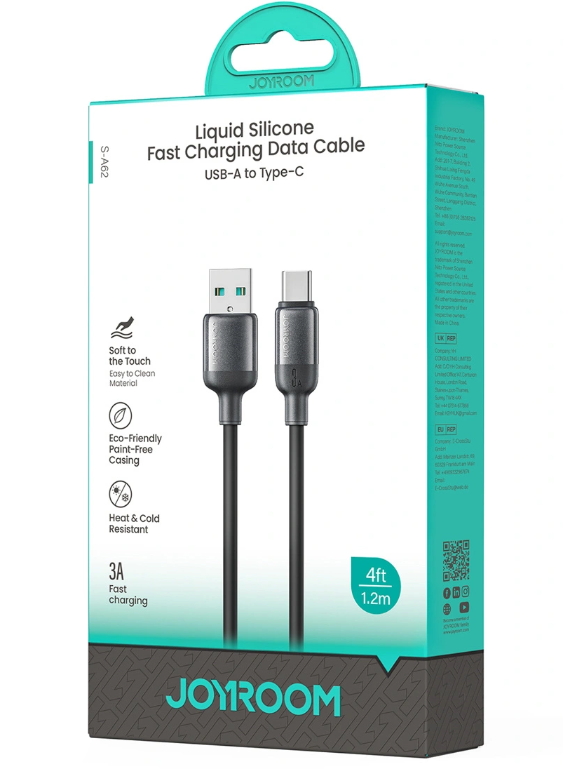 Cavo Dati e Ricarica USB-A - USB-C Joyroom S-A62 Lively, 18W, 1,2m, Nero