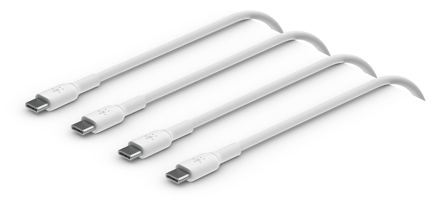 Câble de données et de charge USB-C - USB-C Belkin BoostCharge, 60W, 1m, lot de 2 pièces, blanc CAB003bt1MWH2PK