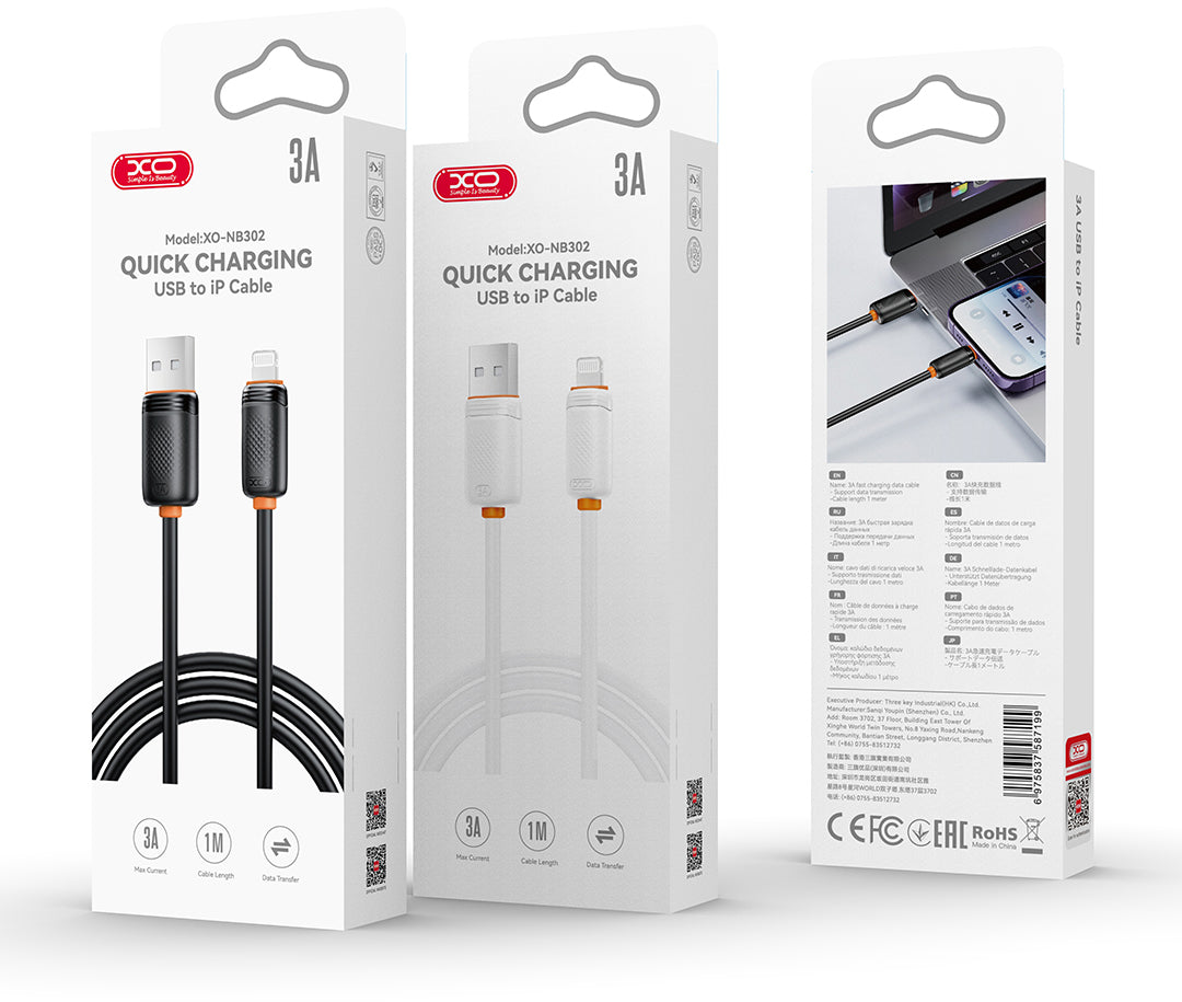 Cavo Dati e Ricarica USB-A - USB-C XO Design NB302, 18W, 1m, Nero