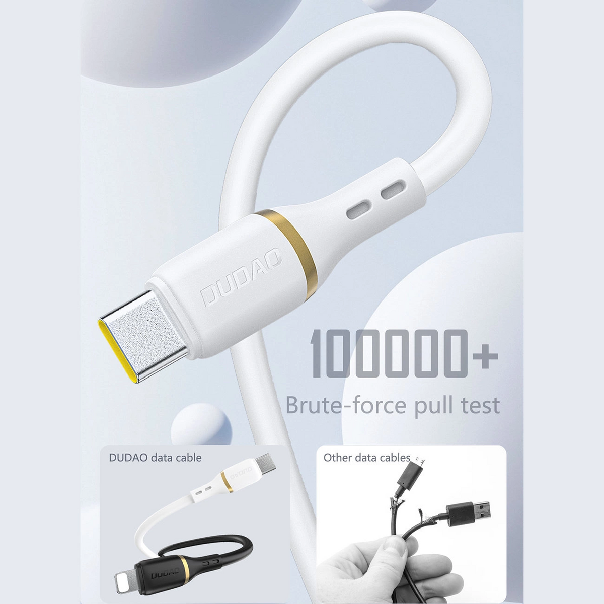 Cavo Dati e Ricarica USB-C - USB-C Dudao L25C, 30W, 1m, Bianco
