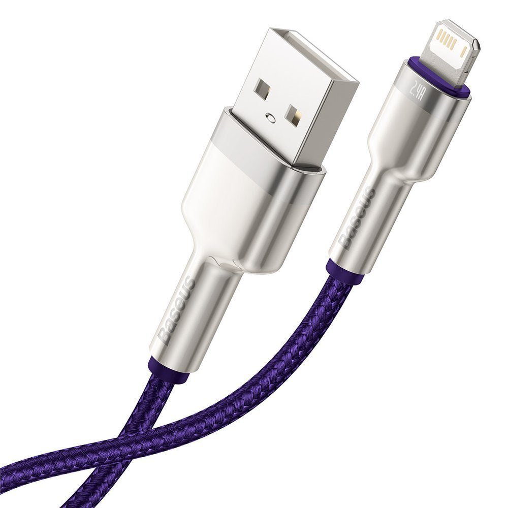 USB-A - Lightning Daten- und Ladekabel Baseus Cafule Metal Series, 18W, 2m, Lila CALJK-B05