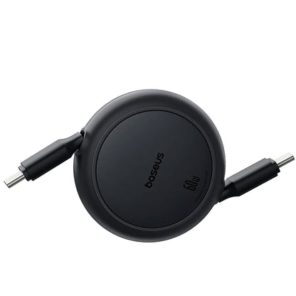 Câble de Données et de Charge USB-C - USB-C Baseus Free2Pull Mini Rétractable, 60W, 1m, Noir P10364500111-01
